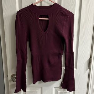 Burgundy keyhole, sweater
